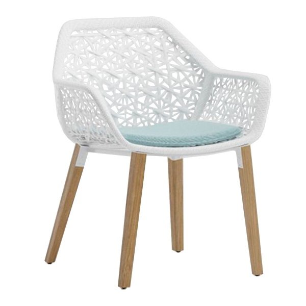 Kettal Maia Stoel Teak - White Fibre / Arctic