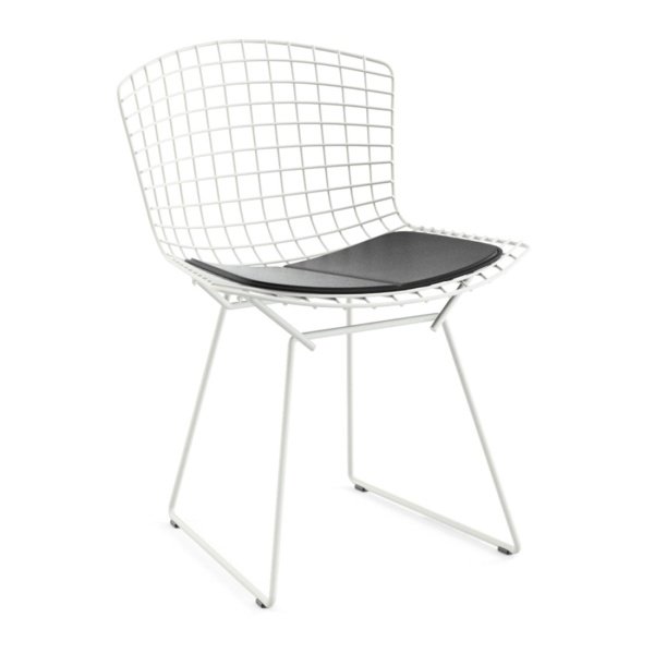 Knoll Bertoia Outdoor Side Chair Wit - Vinyl Zwart