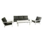 Lincoln Sofa Loungeset Wit/Mosgroen - Garden Impressions