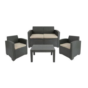 MaxxGarden Rattan loungeset - 4 persoons zithoek - Design wicker tuinset