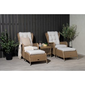 Nohr Loungeset 'Breanda' Met 2 loungestoelen, hockers en tafel, kleur Naturel