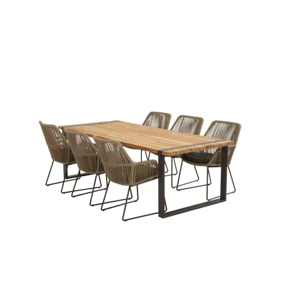 Ramblas tuinset met teak Alto tafel met alu poten | 4 Seasons Outdoor