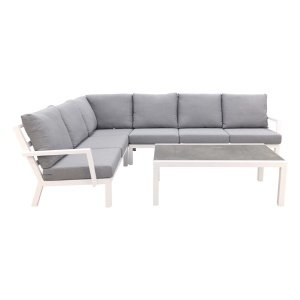 Rockford/Atlanta aluminium loungeset wit - 5-delig