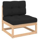 The Living Store Tuinset Grenenhout Massief - Loungeset - 70x70x67 cm - Antraciet