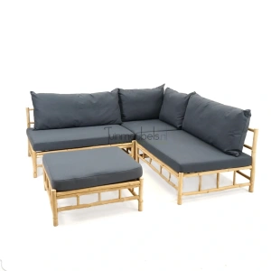 Tuinset Bamboo Chaise Longue Naturel Loungeset Tuin Buiten Vita