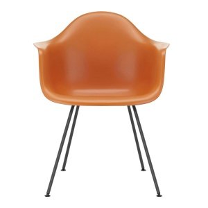 Vitra Eames DAX Armstoel Zwart Onderstel - Rusty Orange