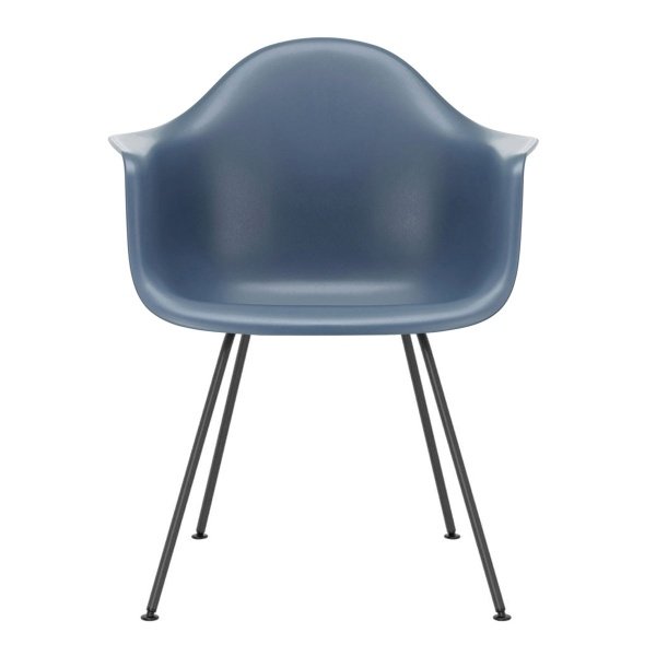 Vitra Eames DAX Armstoel Zwart Onderstel - Zeeblauw