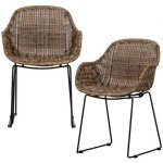 WOOOD Willow Loungestoel - Polyester - Naturel - Set van 2