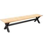 Wakai bench 217x45cm. alu dark grey/teak - Yoi