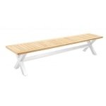 Wakai bench 217x45cm. alu white/teak - Yoi