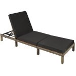 tectake - Ligstoel Sofia - wicker zonnebed - natuur - 403686