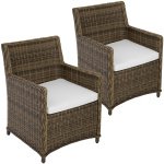 tectake - set van 2 luxe Wicker tuinstoelen - Saint Tropez - 404632