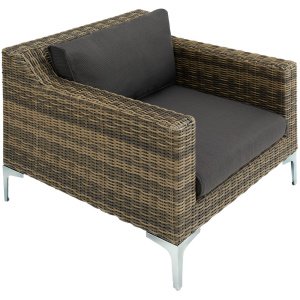 tectake® - Modulaire wicker set Villanova natuur fauteuil - 404418