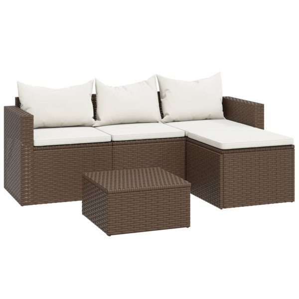 vidaXL Loungeset poly rattan bruin