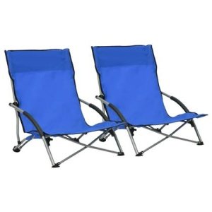 vidaXL Strandstoel Blauw