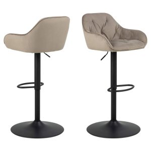 2 x Sloke barstoel velours draaifunctie beige.