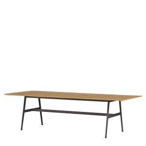 DEDON SEAX Eettafel - 100 x 280 cm. - teak / zwart