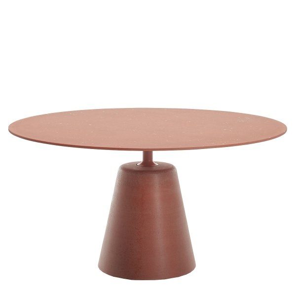 MDF Italia Rock Eettafel Cement - Terracotta / Ø140 x h. 73 cm.