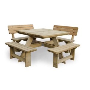 MaximaVida Tallinn 120 cm picknicktafel met 2 rugleuningen