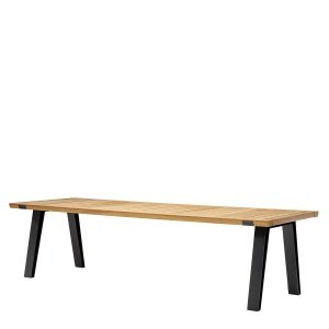 QLIV Side-to-Side Tafel Outdoor - Zwart Frame / 290 cm.