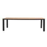 Winston Din.T.220 x 100 cm Alu-Teak Tafel Antraciet - Hartman