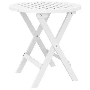 vidaXL Tuintafel inklapbaar Ø 46 cm massief acaciahout wit