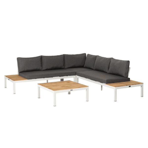 Exotan La Vida loungeset - 4-delig - Wit - Teak