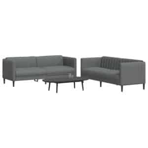 vidaXL 2-delige Loungeset stof donkergrijs-VXL-3209239