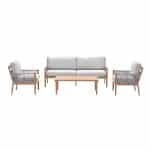 GI Sardinia stoel-bank loungeset (4-delig) - Aluminium Teak look/Zand