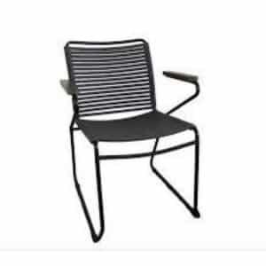 Antibes Tuinstoel Antraciet/Teak-look - Garden impressions