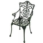 Bistrostoel Antiek met armleuningen - groen
