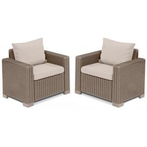 California 1-zits lounge tuinbank cappuccino (2 stuks)