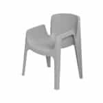 Diningstoel Stapelbaar NewYork Kunststof Grijs Zithoogte 45cm