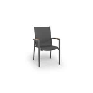 Foxx Stockable Chair Antraciet / Teak - Tierra outdoor