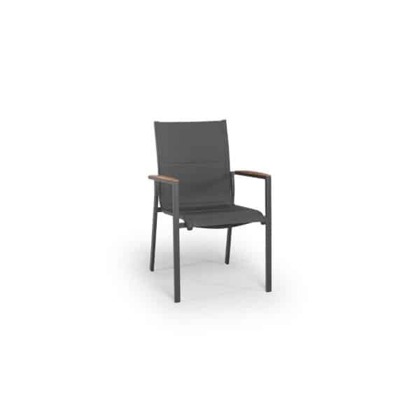 Foxx Stockable Chair Antraciet / Teak - Tierra outdoor
