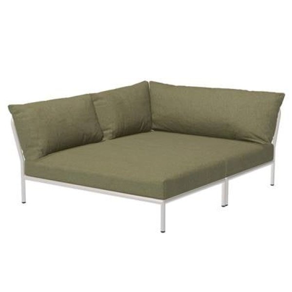 Houe Level2 Cozy Corner loungebank links frame wit stof Leaf