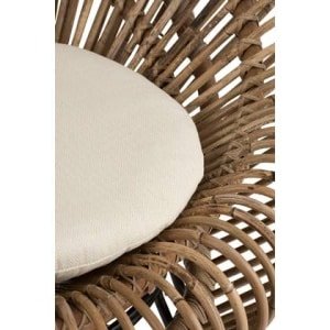 J-Line Lounge Vivi Rotan stoel met kussen - jute| metaal - naturel