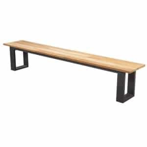 Kaihou bench 240x45cm. alu black/teak - Yoi