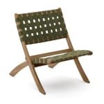 Kave Home Fauteuil 'Chabeli' Acaciahout, kleur Donkergroen