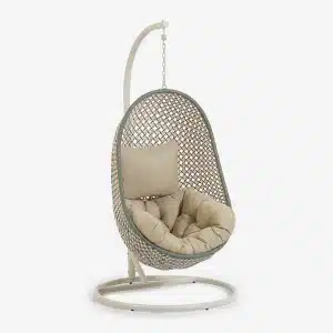 Kave Home Hangstoel met standaard 'Cira' kleur Groen/Beige