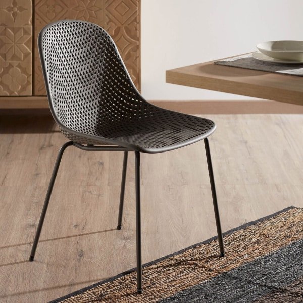 Kave Home Tuin / Eetkamerstoel 'Quinby', kleur Grijs