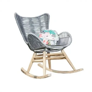 Kreta Rocking Chair Grey Rope SUNS
