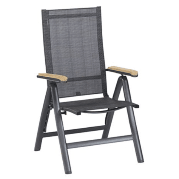 Memphis Verstelbare Tuinstoel Antraciet - Exotan