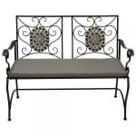 Metalen tuinbank - Aluminium steen - Zwart 116 cm