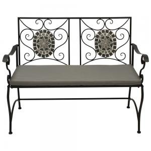 Metalen tuinbank - Aluminium steen - Zwart 116 cm