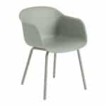 Muuto Fiber Outdoor Stoel Met Armleuning - Dusty Green