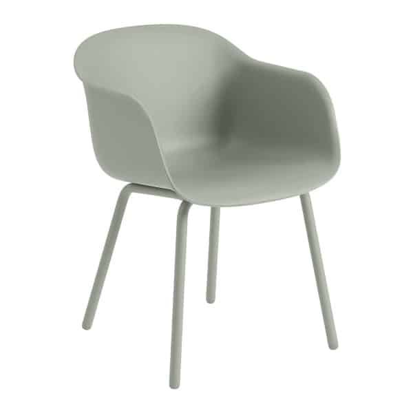 Muuto Fiber Outdoor Stoel Met Armleuning - Dusty Green