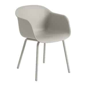 Muuto Fiber Outdoor Stoel Met Armleuning - Grijs