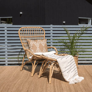 Nohr Loungestoel 'Bronwen' Met voetenbank, Rotan, kleur Naturel