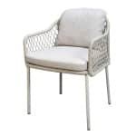 Rocha dining chair aluminium salix/rope salix/flax beige AW - Yoi